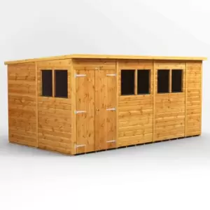 Image of Power 14' x 8' Pent Double Door Garden Shed