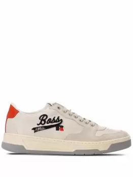 Image of BOSS X RUSSELL ATHLETIC logo-lace-up trainers white