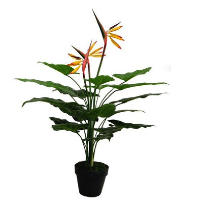 Image of Leaf 70cm Artificial Bird of Paradise Plant (Strelitzia) - Large Orange