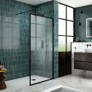 Image of Hudson Reed Full Outer Frame Wetroom Screen 1950x1400x8mm - Matt Black