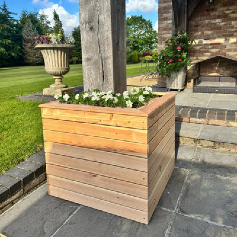 Image of Shire Tina Larch Timber Corner Planter 820X820mm