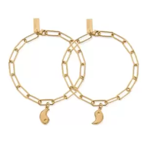 Image of ChloBo Gold Plated Personalised We Go Together Link Chain Bracelet Set