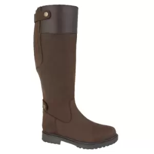 Image of Woodland Womens/Ladies Harper Waxy Leather Country Boot (10 UK) (Dark Brown)
