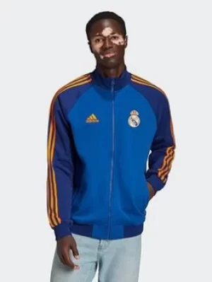 Image of adidas Real Madrid Tiro 21 Anthem Jacket, Blue, Size L, Men