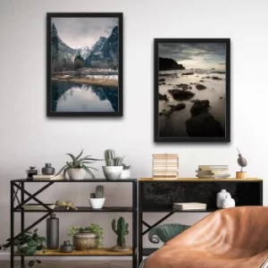 Image of Landscape Set Multicolor Decorative Framed Painting (2 Pieces)