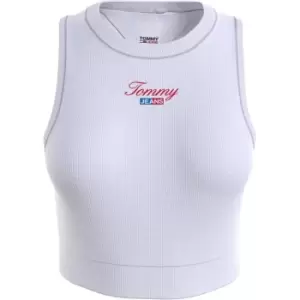 Image of Tommy Jeans Tjw Crop Rwb Script Tank - White