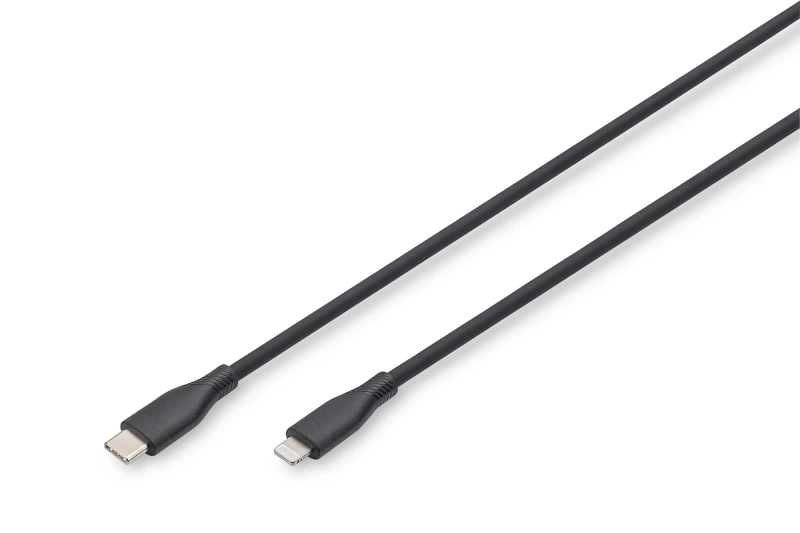 Image of Digitus Lightning silicone connection cable. USB-C - Lightning. 0.5m.