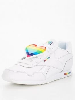Image of Reebok Royal Classic Jogger 3.0 Rainbow Heart Junior Trainers - Multi