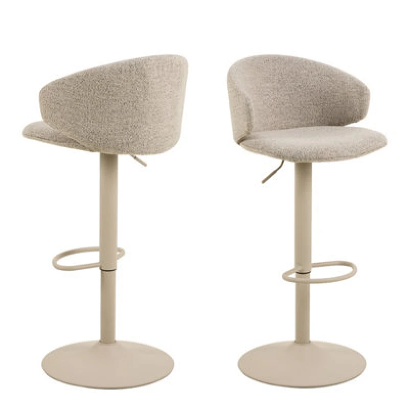Image of Furniture To Go Ella Swivel Beige Bar Stool Set Of 2