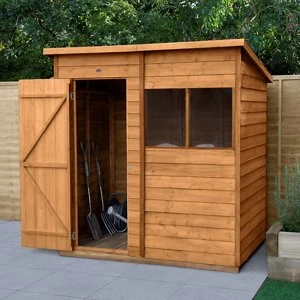 Image of Forest Garden 6x4 Pent Overlap Wooden Shed - Assembly service included
