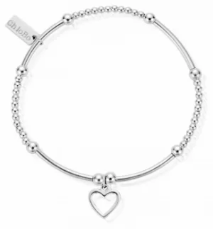 Image of ChloBo Sterling Silver Cute Mini Open Heart Bracelet SBCM007 Jewellery