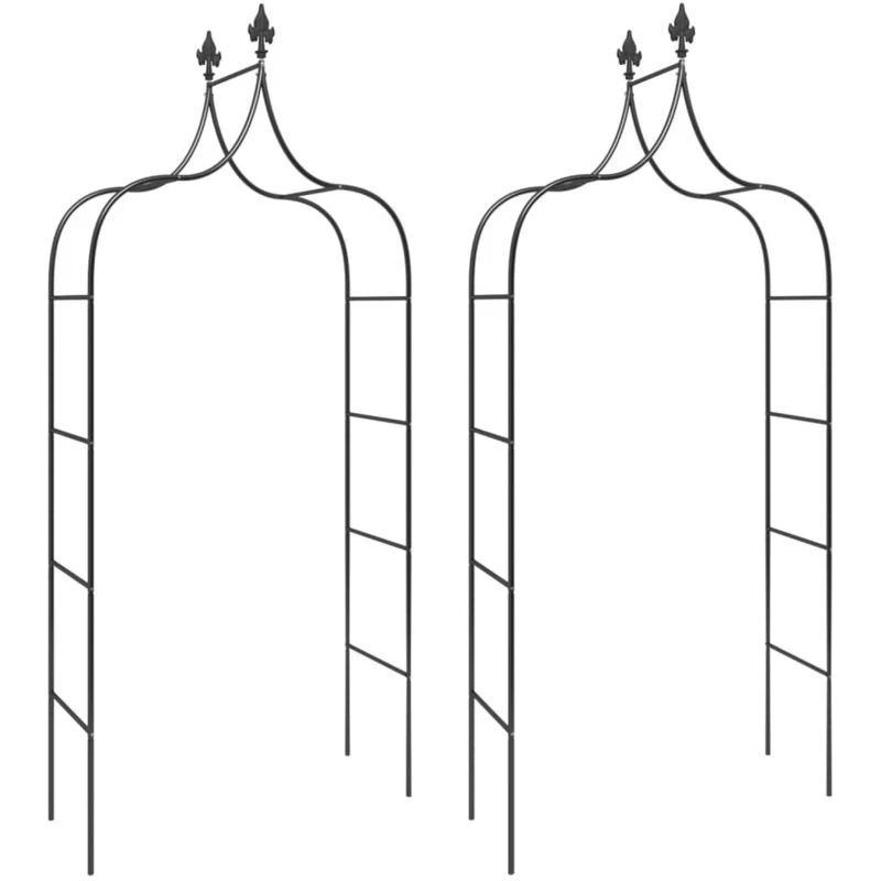 Image of VIDAXL Vidaxl - Garden Arches 2 pcs Black 120x38x260cm Steel 319349