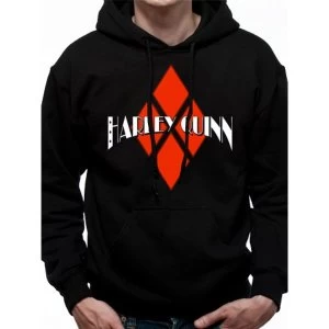 Image of Batman - Harley Quinn Diamond Logo Mens Medium Hooded Sweatshirt - Black