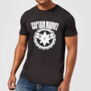Image of Captain Marvel Logo Mens T-Shirt - Black