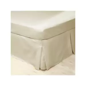 Image of Easycare Polycotton Percale 200 Thread Count Box Pleat Platform Valance, Ivory, Super King - Belledorm