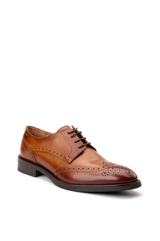 Image of Base London Base London Men Pocket Brogue Shoe in Tan Size: 10 Tan 10 Male 5063294195543