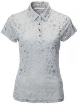 Image of Swing Out Sister Christina Star Print Cap Sleeve Shirt Grey