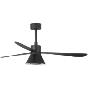Image of Faro Amelia Large Cone LED Black Ceiling Fan, 6 Speed