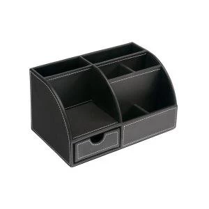 Image of Elite Desk Organiser Faux Leather Brown 113168