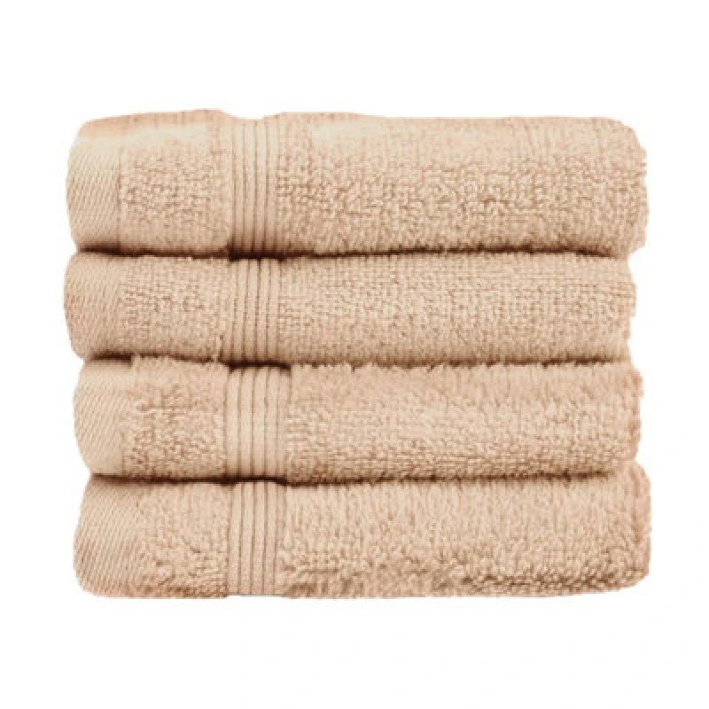 Image of Allure Bath Fashions Luxury Zero Twist Egyptian Cotton 4 Pack Face Cloths - Stone