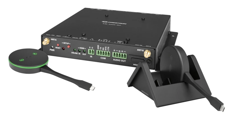 Image of Crestron Crestron AirMedia Series 3 Kit with AM-3200-WF Receiver, two AM-TX3-100 Adaptors, and Cradle, International AM3-212-I KIT