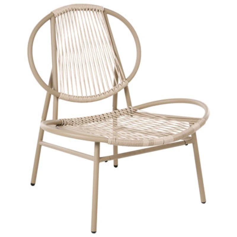 Image of Beliani Garden Chair Ovaro Pe Rattan Beige