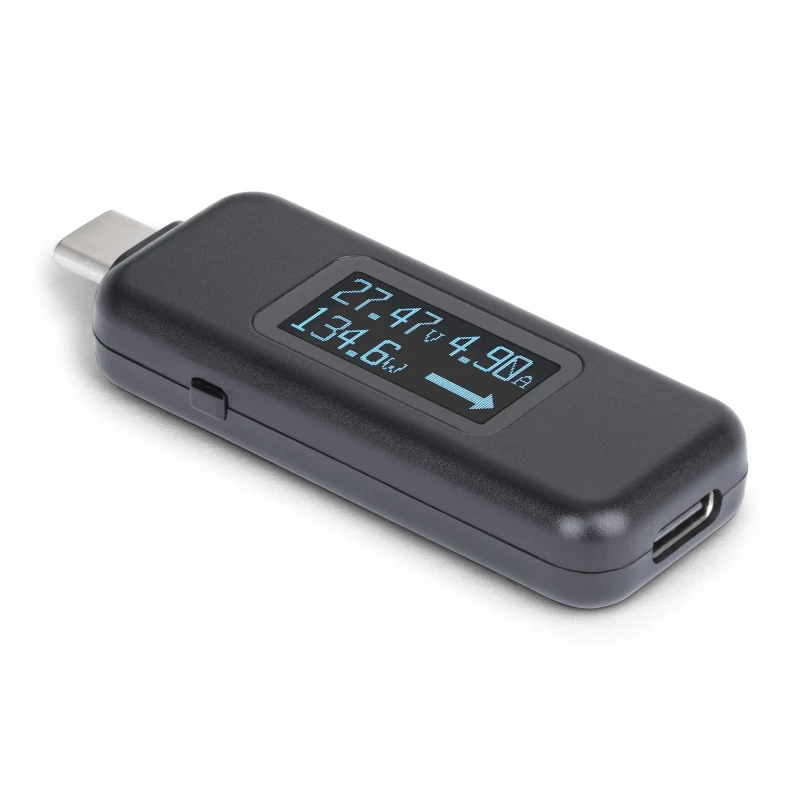 Image of StarTech.com StarTech.com USB-C Power Tester, Digital Multimeter, Bi-Directional Voltage and Current Meter, Up to 240W PD EPR, Portable USB-C Cable an