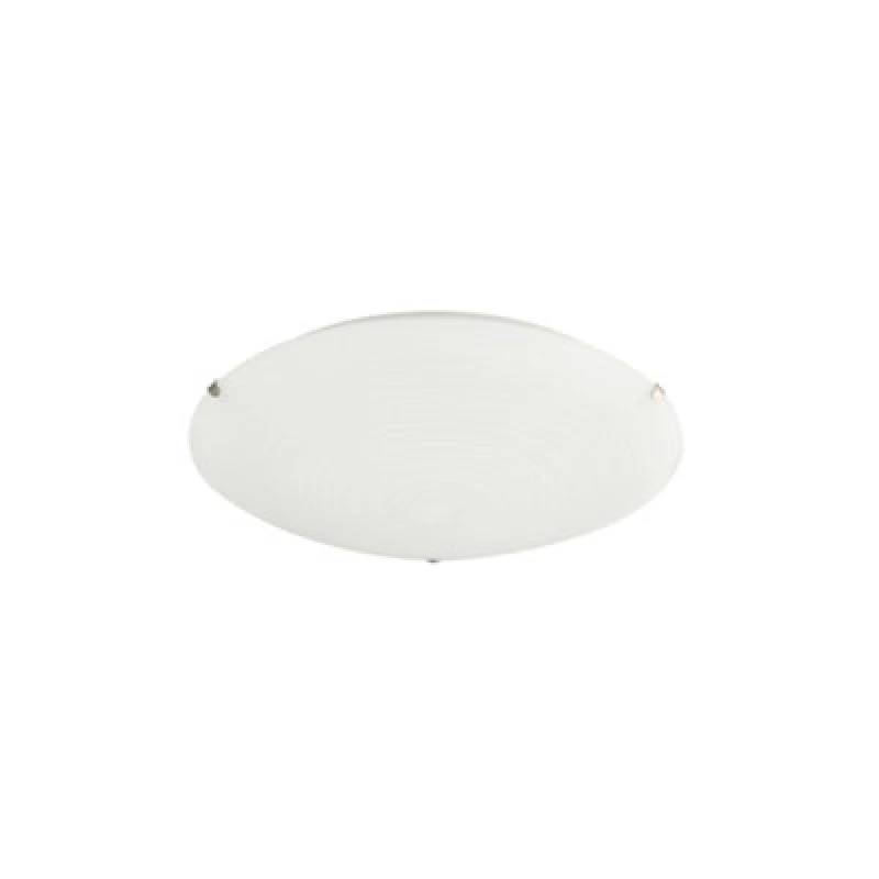Image of Happy Homewares Frosted White Flush 25Cm Glass Ceiling Light Fitting With Soft Swirl Decoration