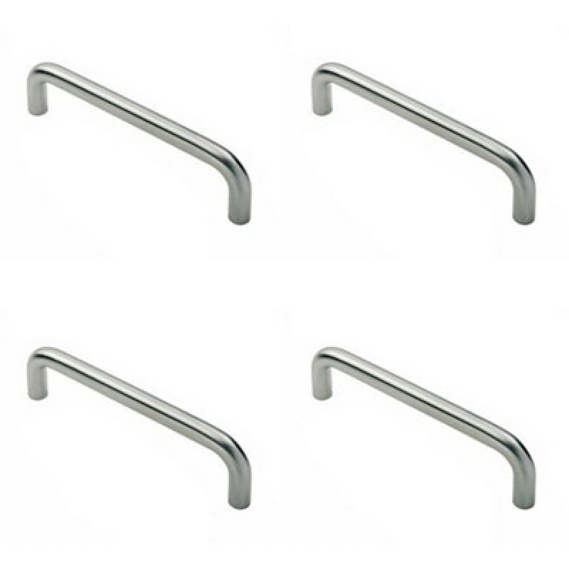 Image of Loops 4x Round D Bar Pull Handle 469 x 19mm 450mm Fixing Centres Satin Steel Metallics unisex