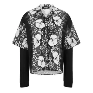 Image of DSQUARED2 Long Sleeve Hawaiian Shirt - Black