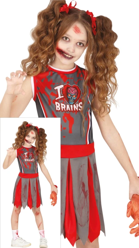 Image of Fiestas Guirca Zombie Cheerleader, Children, 5 ? 6 Years, Red CLG-FG78351
