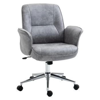 Image of Vinsetto Mid-Back Swivel Office Chair - Light Grey