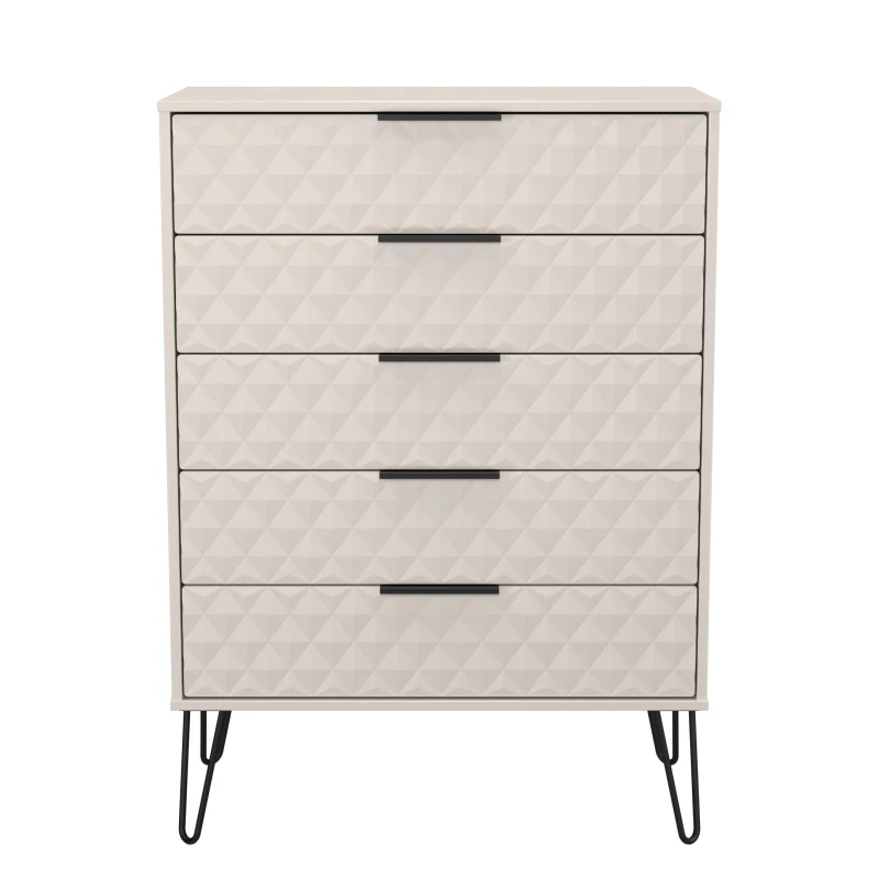 Image of Harlequin 5 Drawer Chest in Kashmir Matt - Ready Assembled - Lewis's Home TJ Hughes 5056812209853