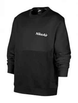 Image of Nike Older Boys Air Long Sleeve Crew - Black Size M 10-12 Years