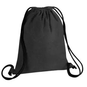 Image of Westford Mill Revive Recycled Drawstring Bag (One Size) (Black)