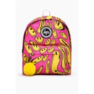 Image of Hype Smiley Face Backpack (One Size) (Pink/Yellow) - Pink/Yellow