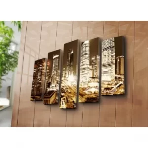 Image of 5PATK-75 Multicolor Decorative Canvas Painting (5 Pieces)