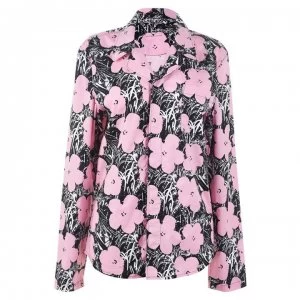 Image of Calvin Klein Andy Warhol Floral Print Pyjama Top - FLOWERS LGT PK