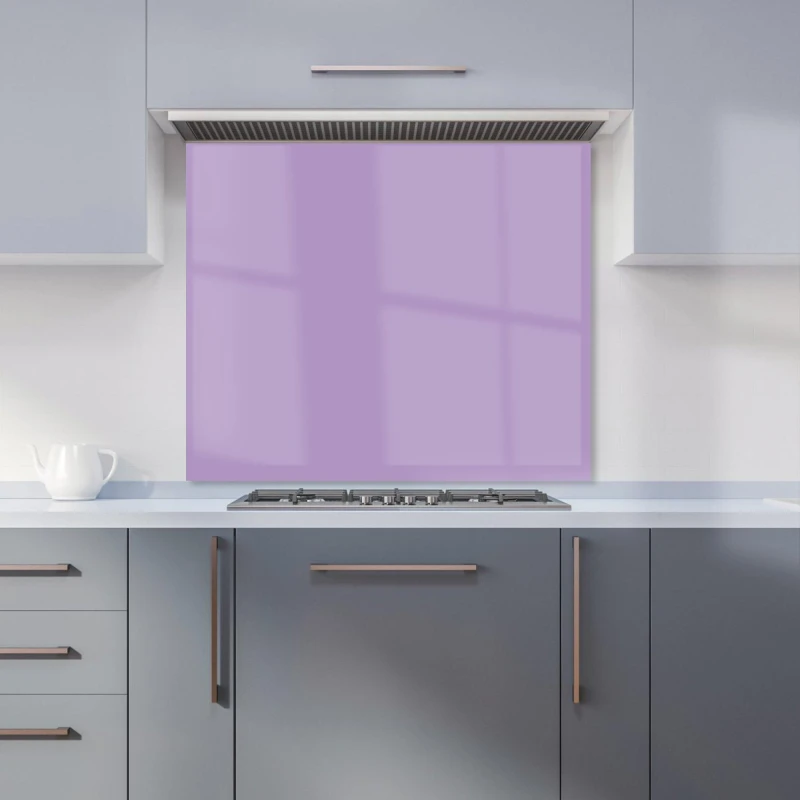 Image of Warren Reed - Designer Dusty Lavender Kitchen Splashback in Purple Size: 600mm x 750mm Purple Unisex 600mm x 750mm