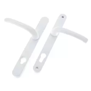 Image of Yale Gloss White External Curved Key Lock Door Handle, Pair