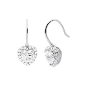 Image of Michael Kors Sterling Silver Heart Drop Earrings