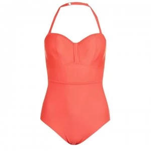 Image of Figleaves Rene Underwired Bandeau Swimsuit - Red