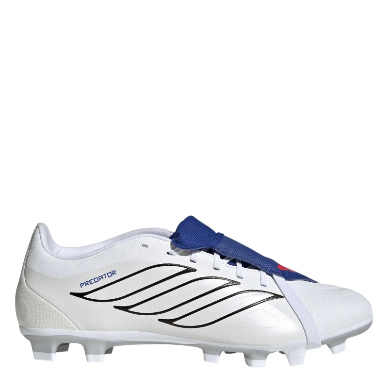 Image of adidas Mens adidas Predator Fold-Over Tongue Club Firm Ground Football Boots White/Blue male 11 (46)