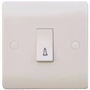 Image of ESR Sline 10A White Bell 230V Electric Wall Plate Switch