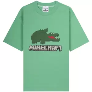 Image of Lacoste X Minecraft 'Printed Logo' T-Shirt Green
