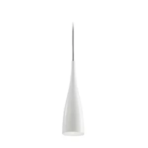 Image of Grok 1 Light Slim Dome Ceiling Pendant White 10cm, E27