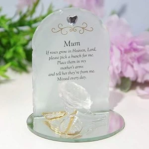 Image of Thoughts Of You Glass Rose Sentiment Ornament - Mum