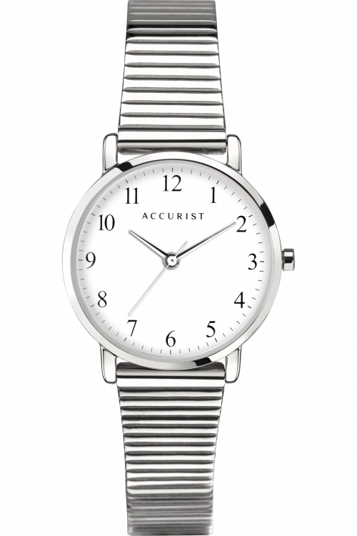 Image of Accurist White And Silver Watch - 8368