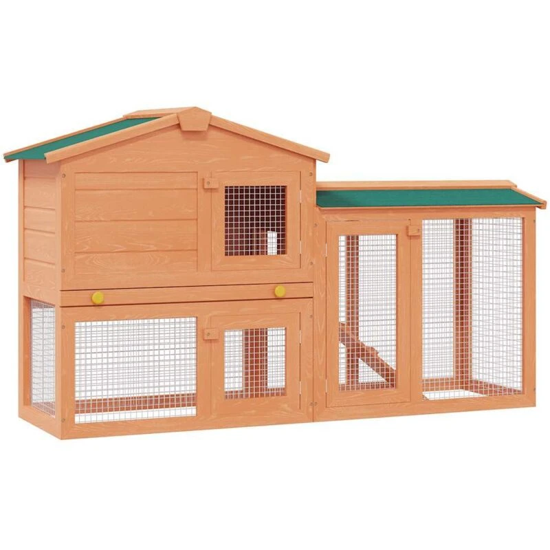 Image of VIDAXL Outdoor Large Rabbit Hutch Small Animal House Pet Cage Wood Vidaxl 170162