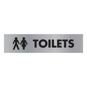 Image of Acrylic Sign Toilet Aluminium 190x45mm SR22366
